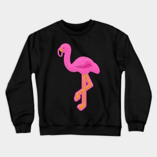 Pink Flamingo Felt Look with Stitching | Cherie's Art(c)2020 Crewneck Sweatshirt